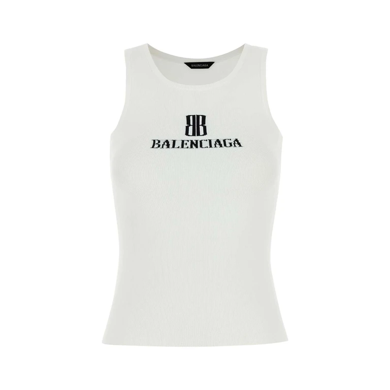 White Viscose Blend Tank Top (835500T5231_9040)