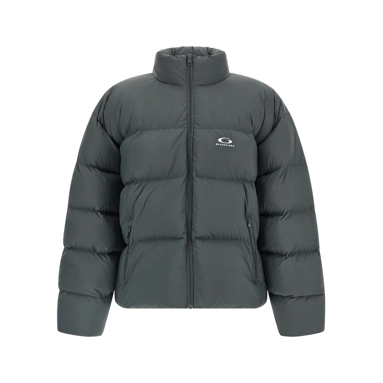 Gray Polyamide Full-Length Jacket Clothing - Men