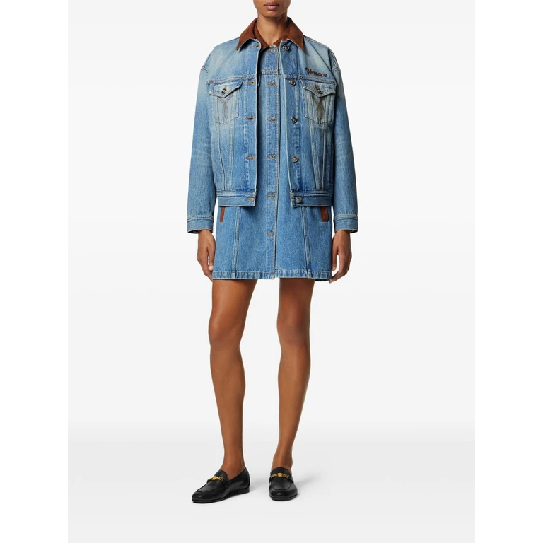 Versace Dresses Blue Cotton - Women