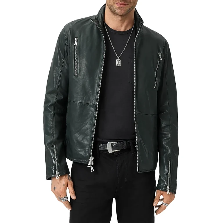 John Varvatos Jared Racer Leather Jacket
