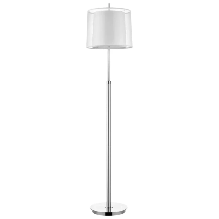 Metallic Silver Polished Chrome One Light Floor Lamp from the Nimbus Collection