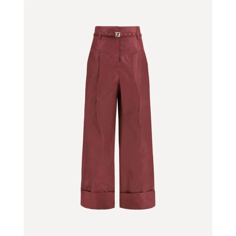 Pantalon Fendi en soie taffetas pour femme, taille 40