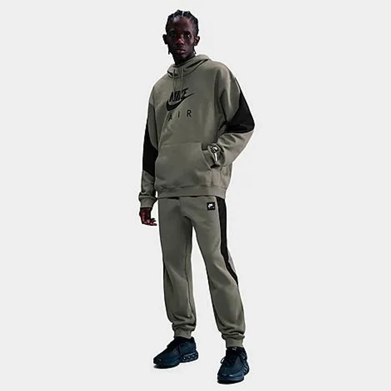 Nike Men's Air Heavyweight Fleece Jogger Pants in Light Army/Black Size: XS