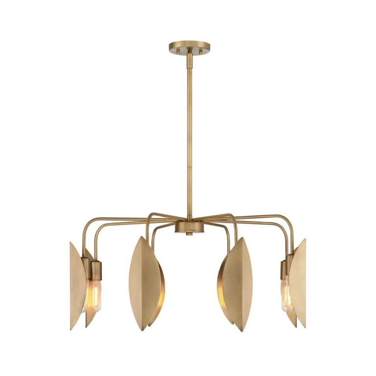 Old Satin Brass Eight Light Chandelier from the Eden Collection