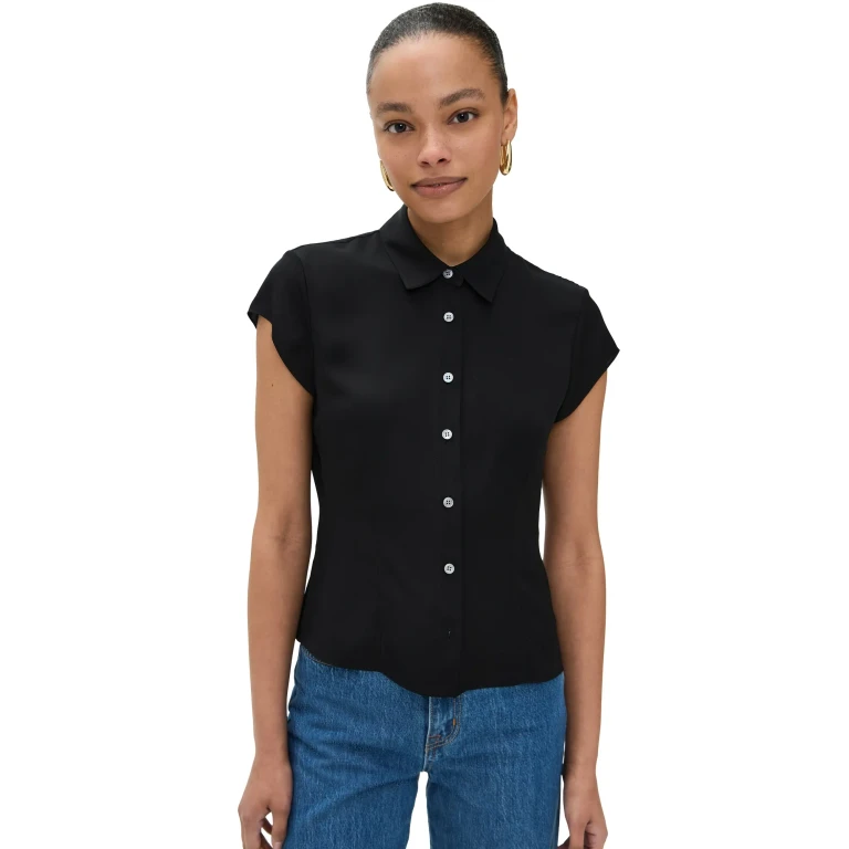 Theory Silk Cap Sleeve Shirt