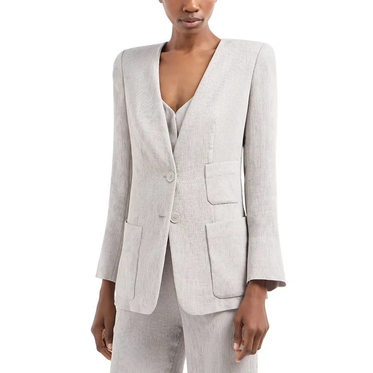 Emporio Armani Fluid Cannette Ribbed Blazer