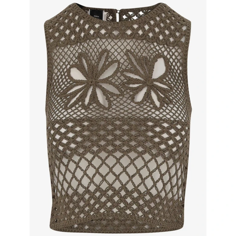 Pinko Crochet Knit Sleeveless Top