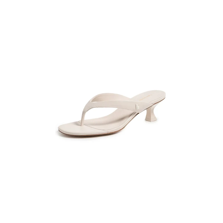 Larroudé Gaia Low Sandals Ivory Leather 6