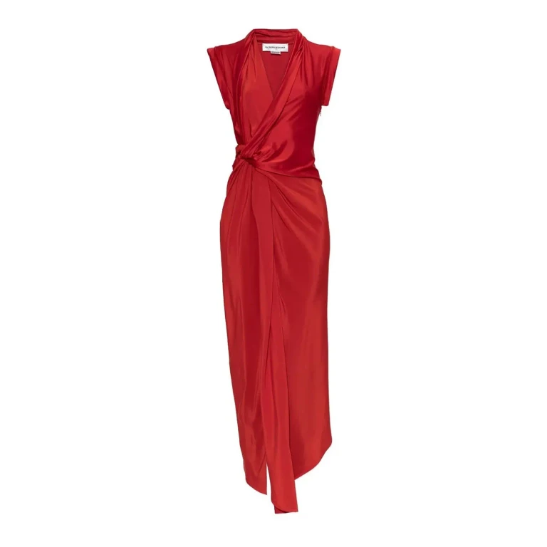 Victoria Beckham Robe Au Genou - Rouge
