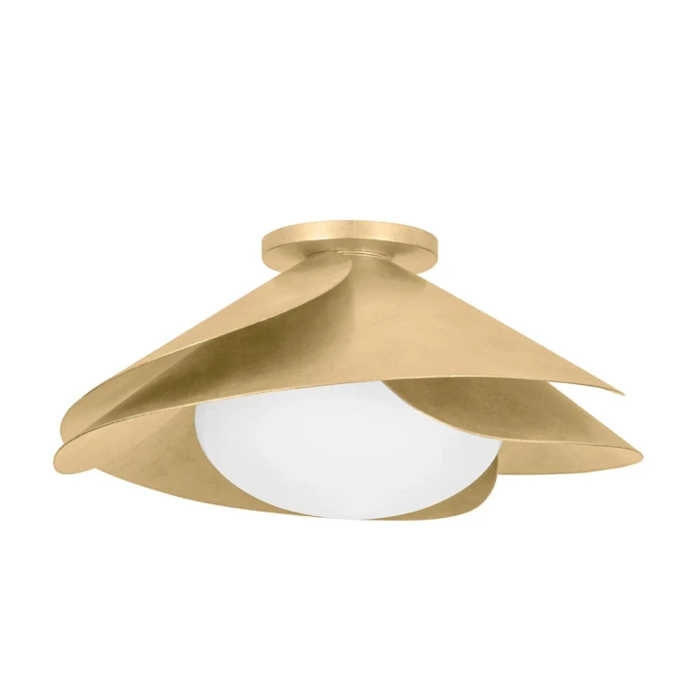 Vintage Gold Leaf One Light Flush Mount from the Brookhaven Collection