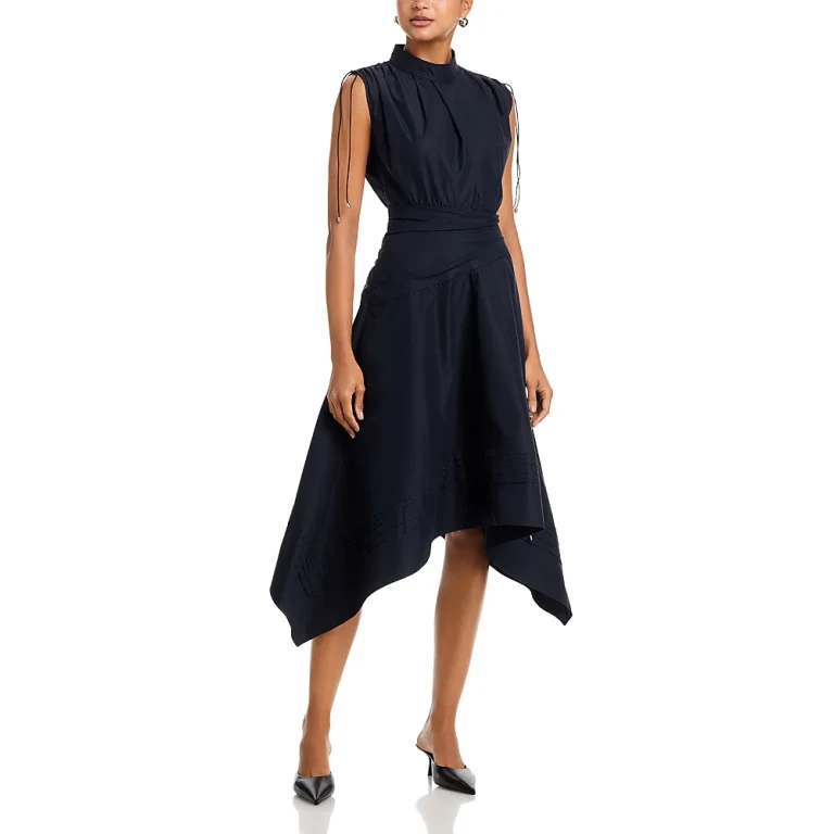 3.1 Phillip Lim Ruched Handkerchief Hem Dress
