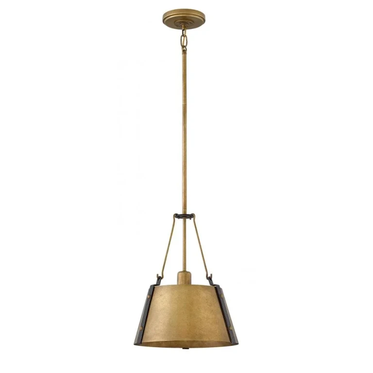 Rustic Brass LED Pendant from the Cartwright Collection