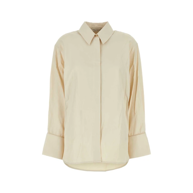 Camilla And Marc Sand Cotton And Polyester Cipher Oversize Shirt Cream Exterior: Camicie - Women