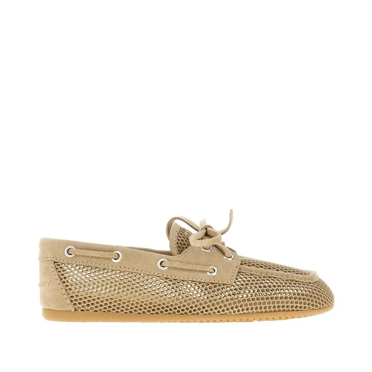 Scarpe da barca Miu Miu in camoscio e mesh