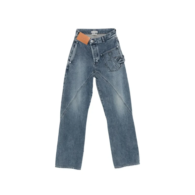 Jw Anderson Twisted-effect Logo-patch Jeans
