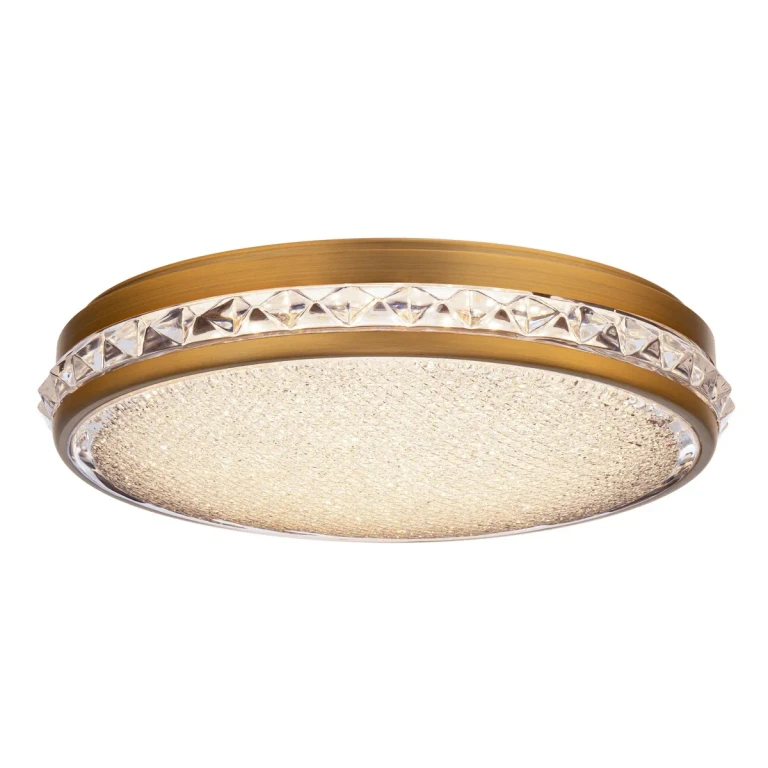 Aged Brass LED Flush Mount from the Kristally Collection