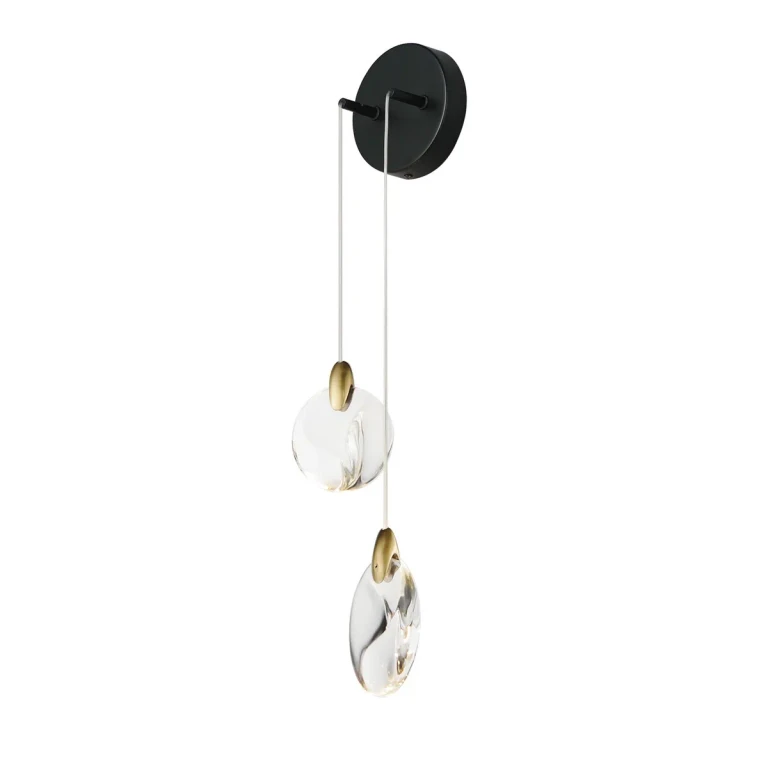 Black Polished Gold LED Wall Sconce from the Pebble Collection
