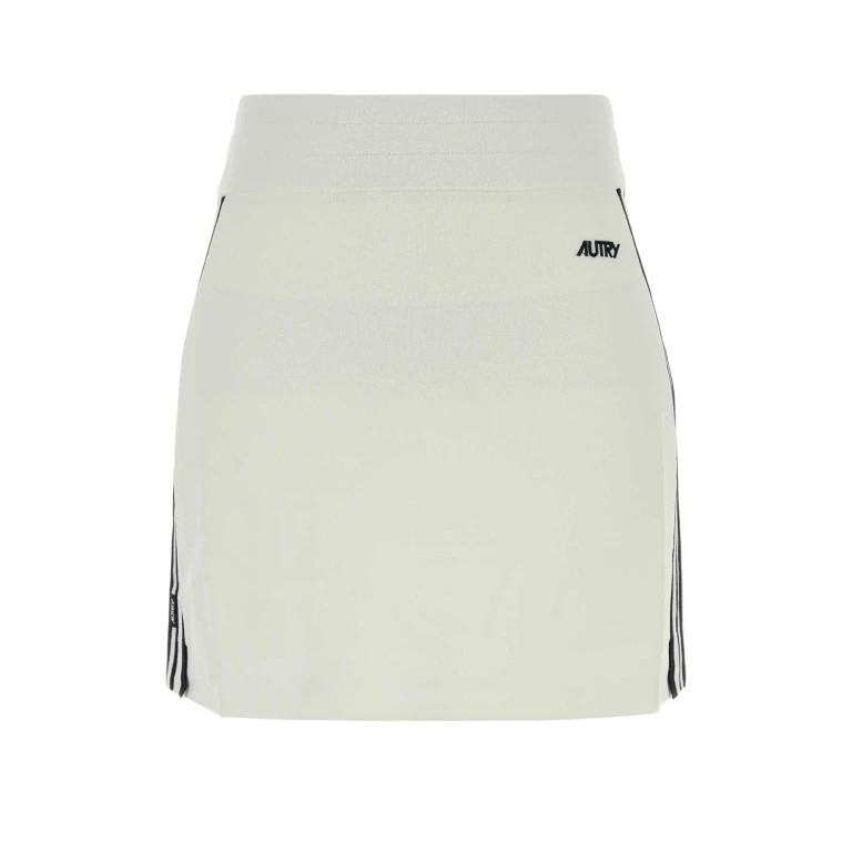 Autry White Knit Mini Skirt Knitwhite Exterior: Viscose Nylon Gonne - Women