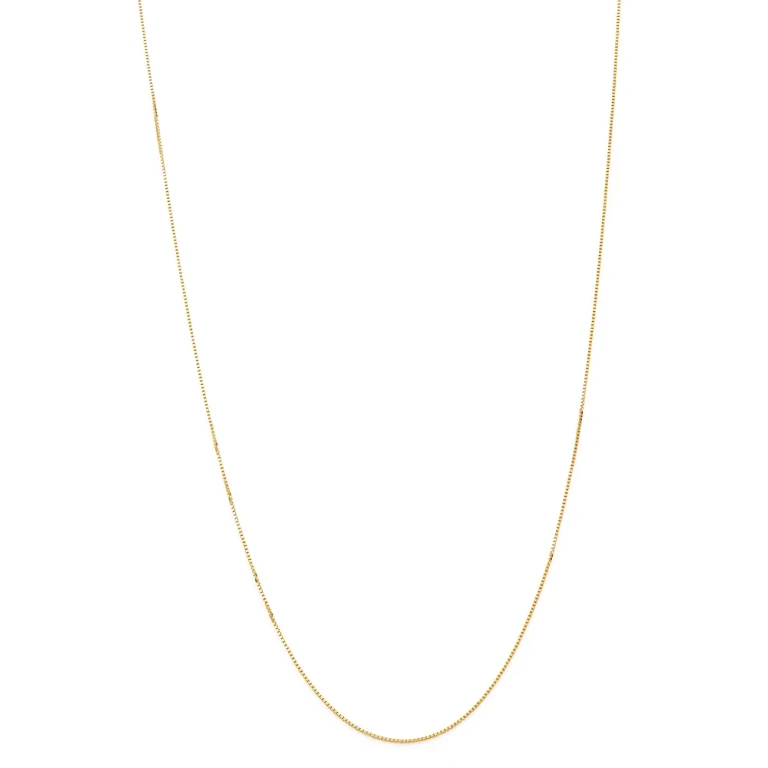 Box Link Chain Necklace in 14K Yellow Gold