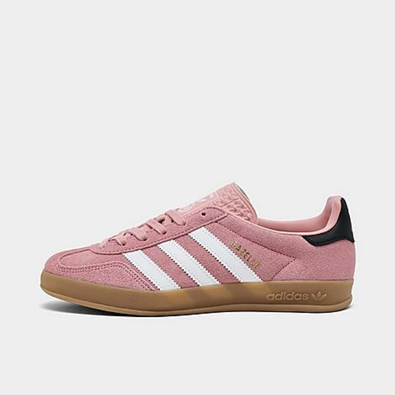 adidas Big Kids Originals Gazelle Indoor Casual Shoes in Wonder Mauve/Footwear White/Core Black Size: 3.5
