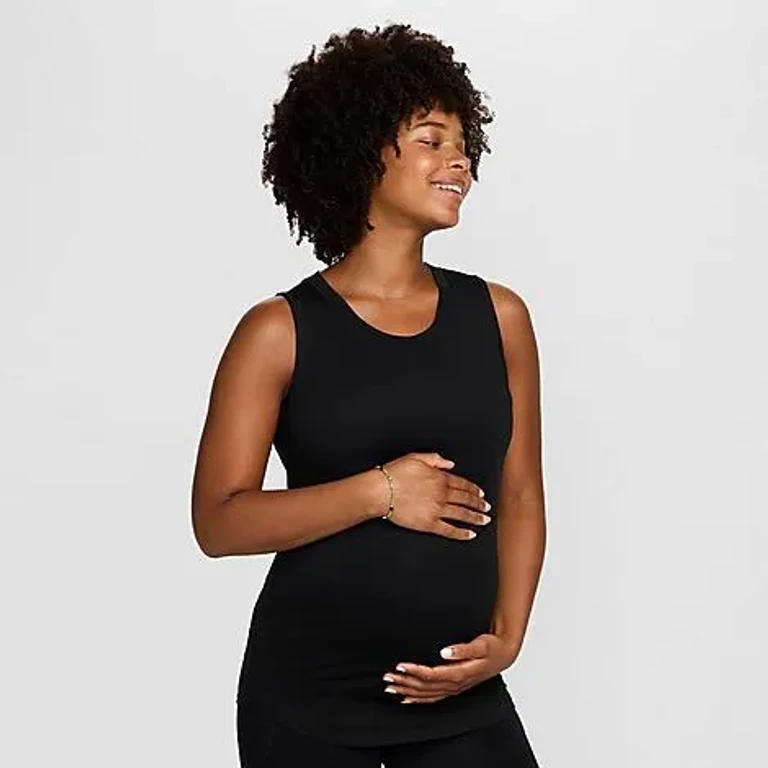 Nike Women's One Dri-FIT Slim-Fit Maternity Tank Top in Magic Ember Size: 2XS