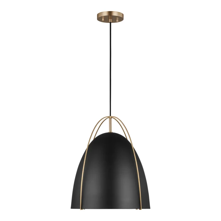 Satin Brass One Light Pendant from the Norman Collection