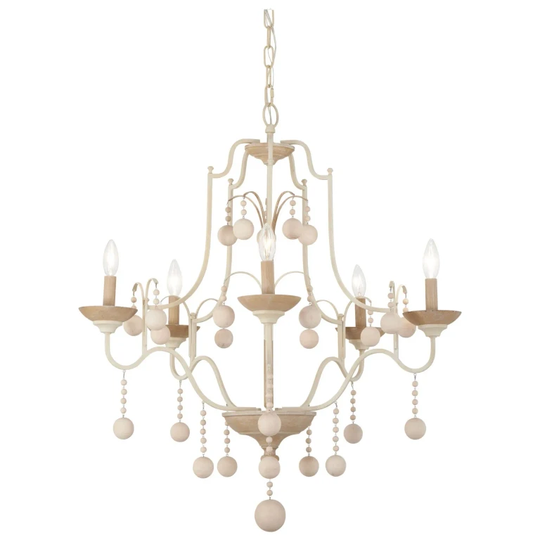 White Wash & Sun Dried Clay Chandelier from the Colonial Charm Collection