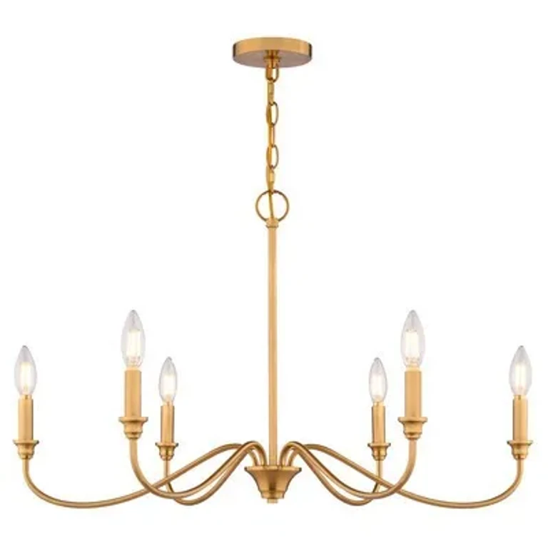 Muted Brass Chandelier from the Annabelle Collection