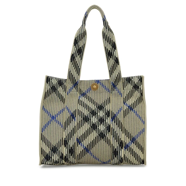 Burberry Embroidered Canvas Shopping Bag