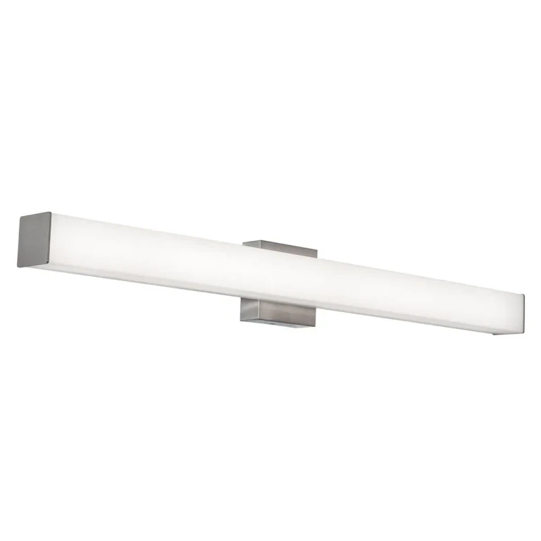 Satin Nickel LED Bathroom Vanity Light from the Tad Collection