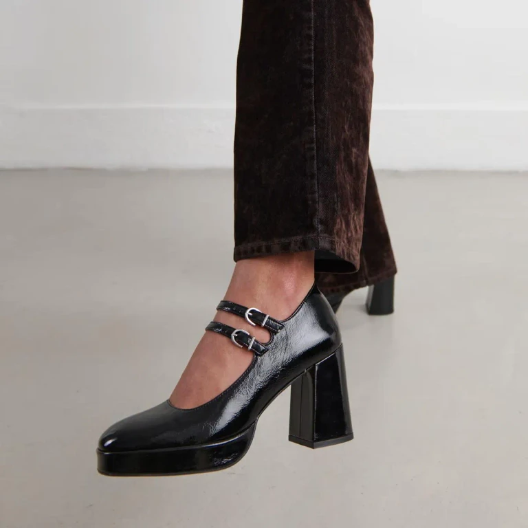 Salomes/babies Verite Vernis Plisse Noir