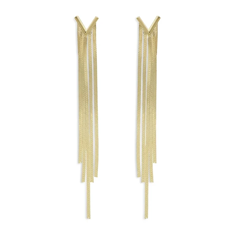 Bloomingdale's Herringbone Fringe Earrings in 14K Yellow Gold