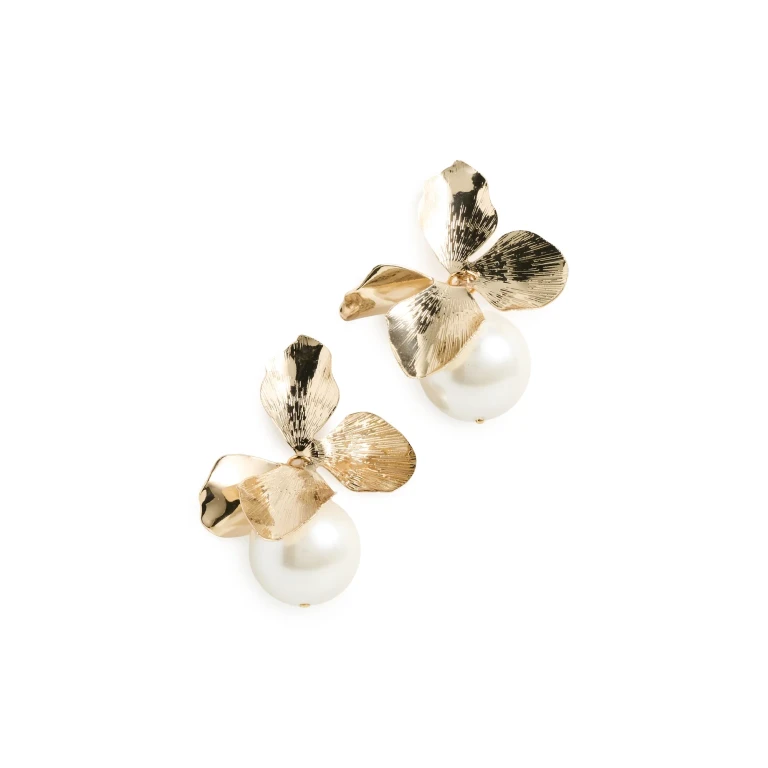 SHASHI Hyacinthe Pearl Drop Earring Gold/Pearl One Size