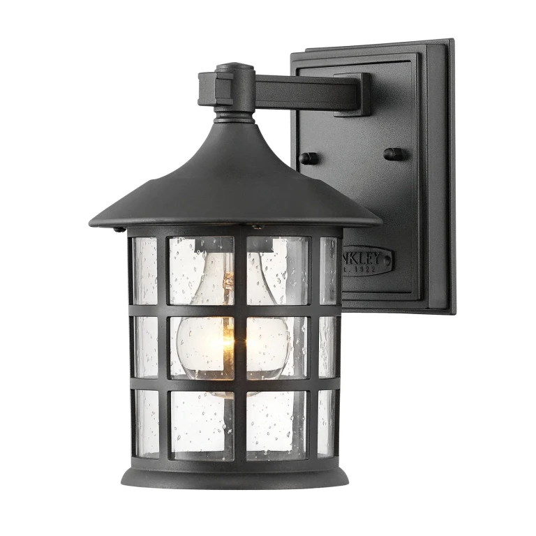Textured Black LED Outdoor Lantern from the Freeport Coastal Elements Collection