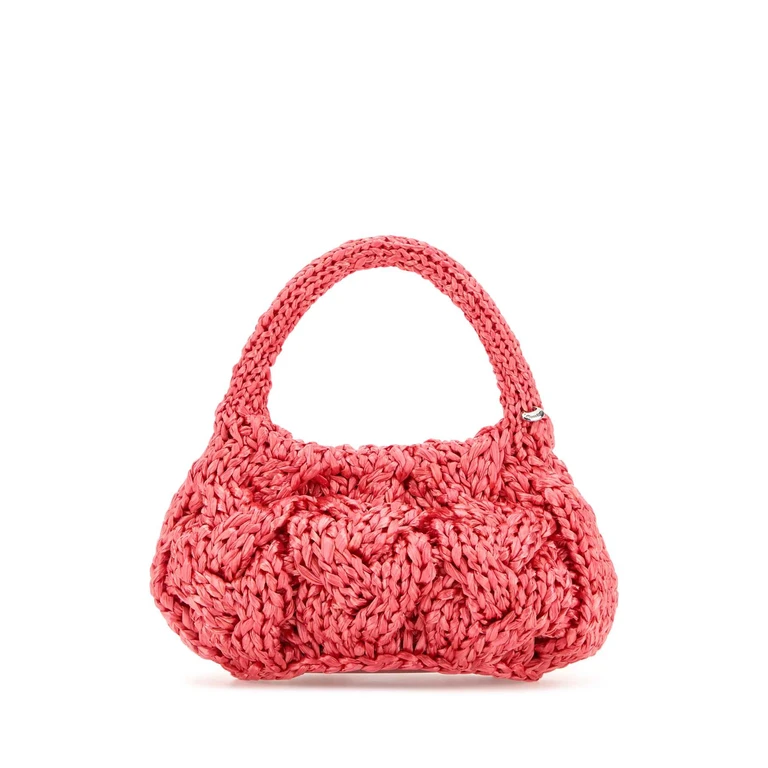 JW Anderson Fuchsia Raffia Small Cable Handbag Bubblegum Borse A Mano - Women