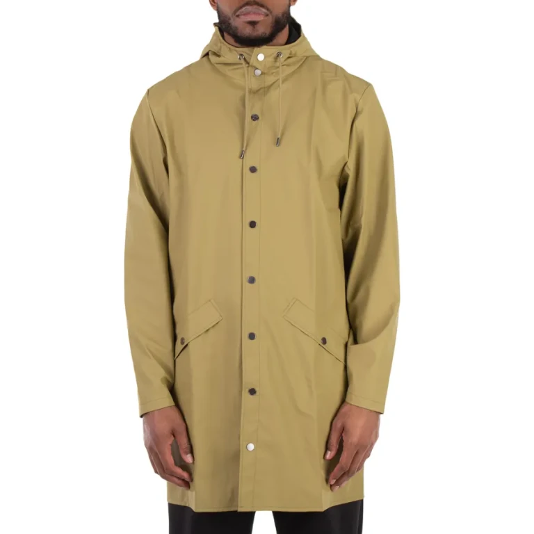 Rains Khaki Lightweight Waterproof Long Jacket