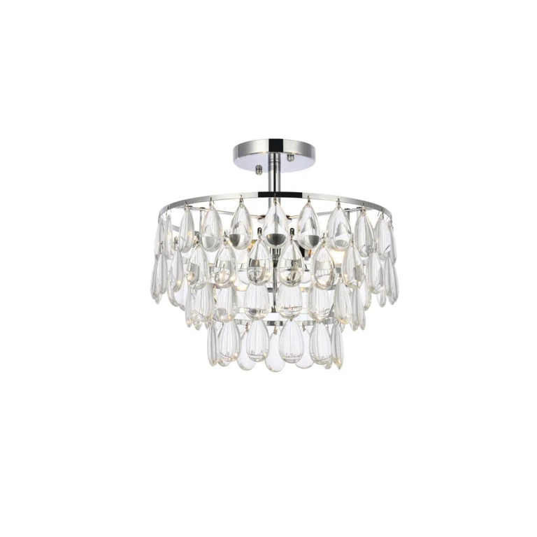 Chrome Three Light Flush Mount from the Mila Collection
