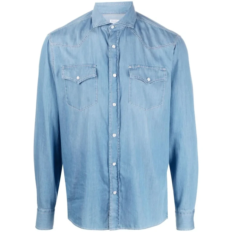 Brunello Cucinelli Hemd Hellblau