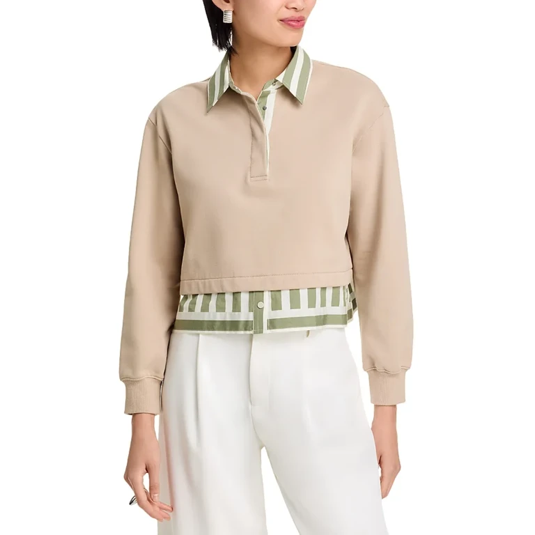 3.1 Phillip Lim Cropped Layered Look Sweatshirt