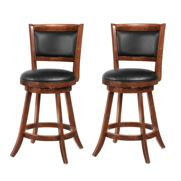 Antonie Brown and Black Swivel Counter Height Stool, Set of 2