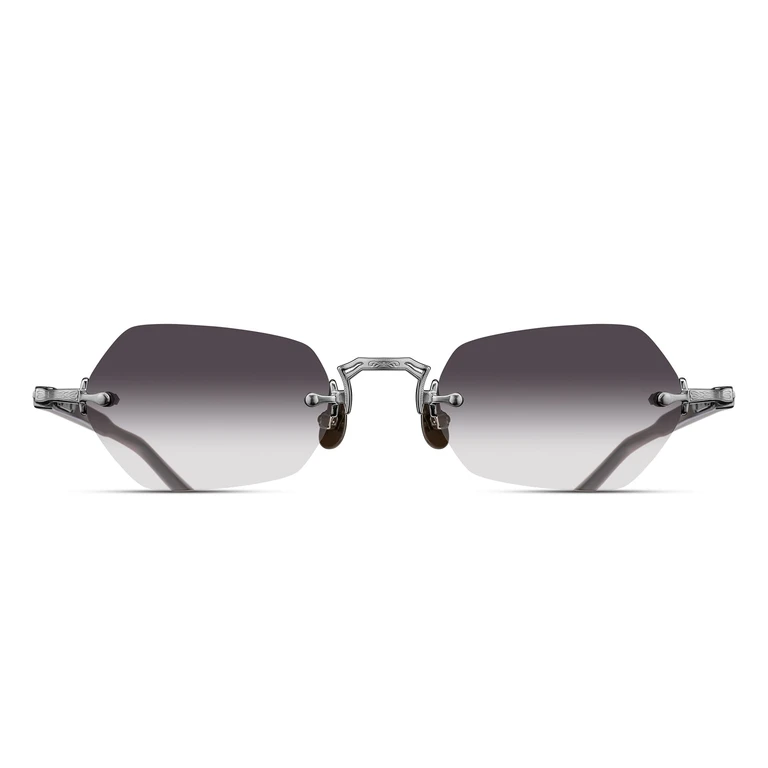 Matsuda M5011 - Brushed Silver Black Titanium Sunglasses - Women