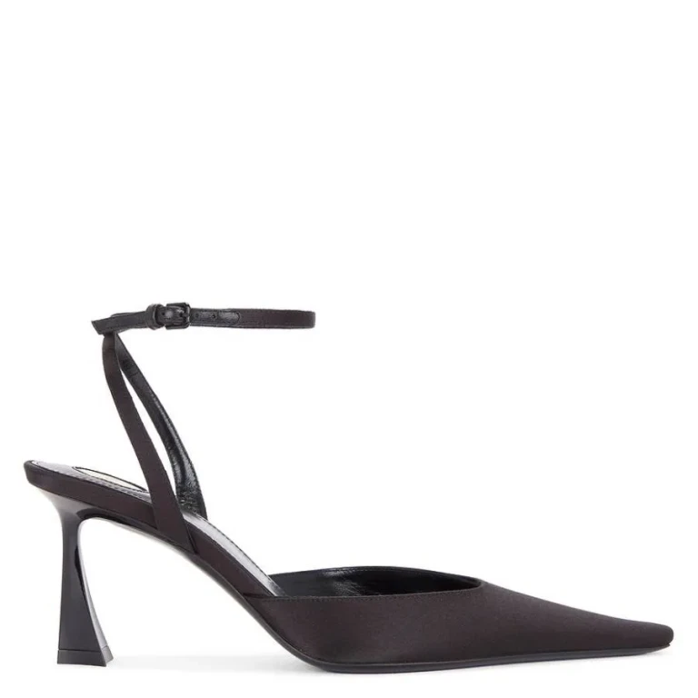 Saint Laurent Aimee Satin Slingback Pumps