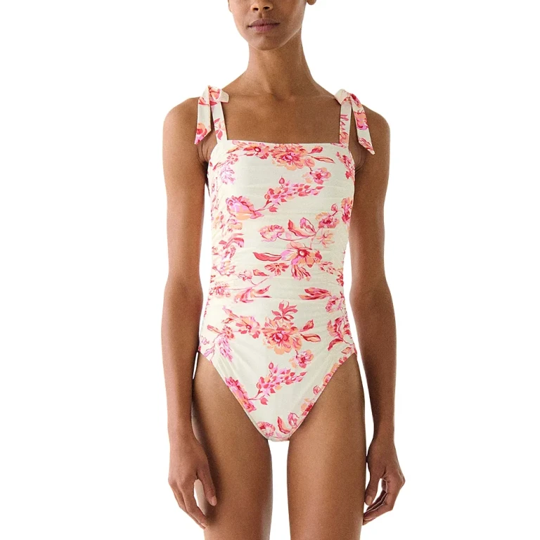 kate spade new york Shirred One Piece Swimsuit
