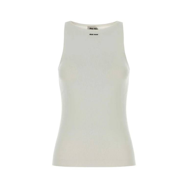 Miu Miu White Cotton Tank Top