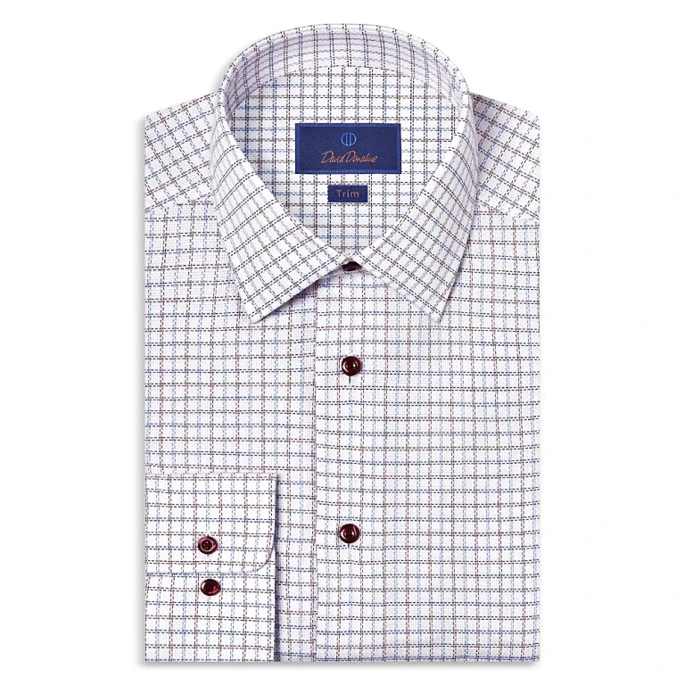 David Donahue Slim Fit Printed Textured Shirt