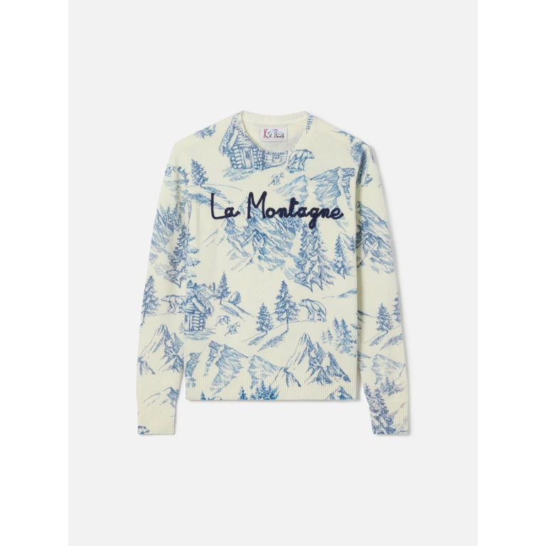 Mc2 Saint Barth New Queen White Toile De Jouy Sweater - Women