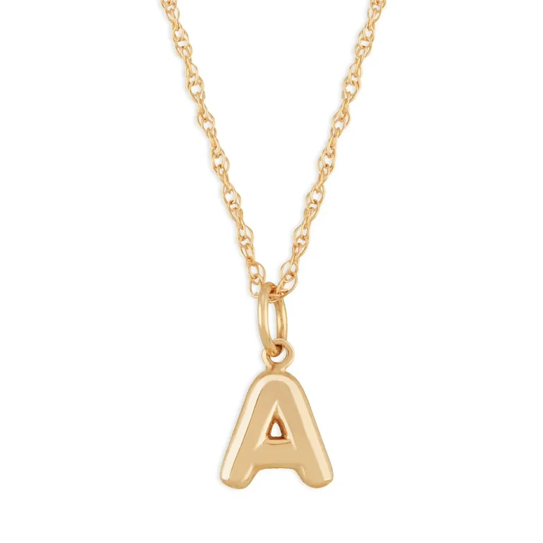 Initial Pendant Necklace in 14K Yellow Gold, 18