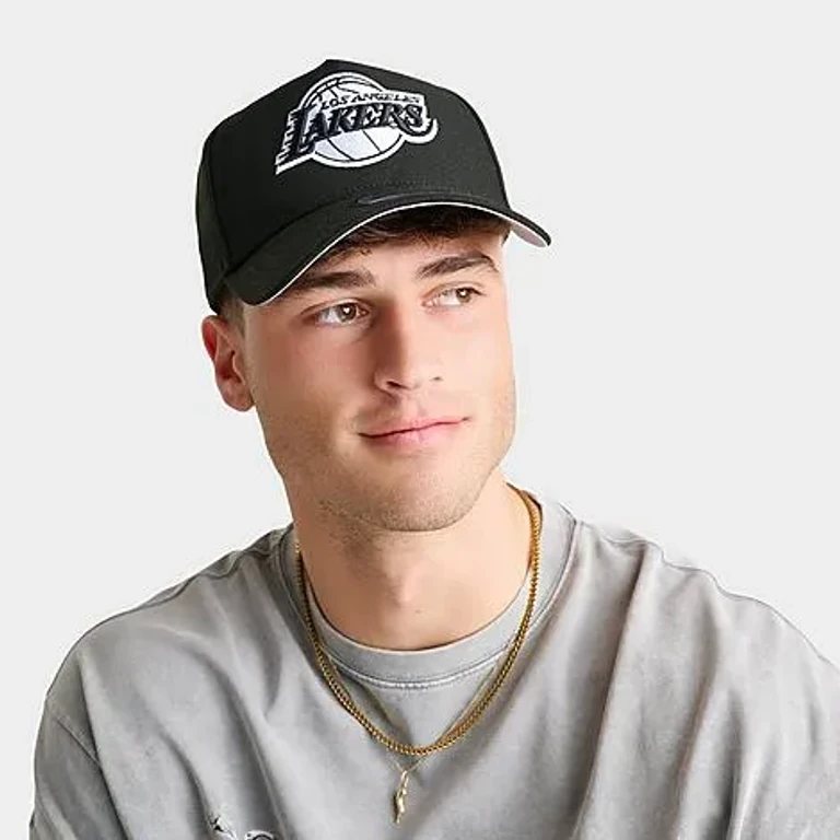 New Era Los Angeles Lakers NBA 9FORTY A-Frame Snapback Hat in Black/White