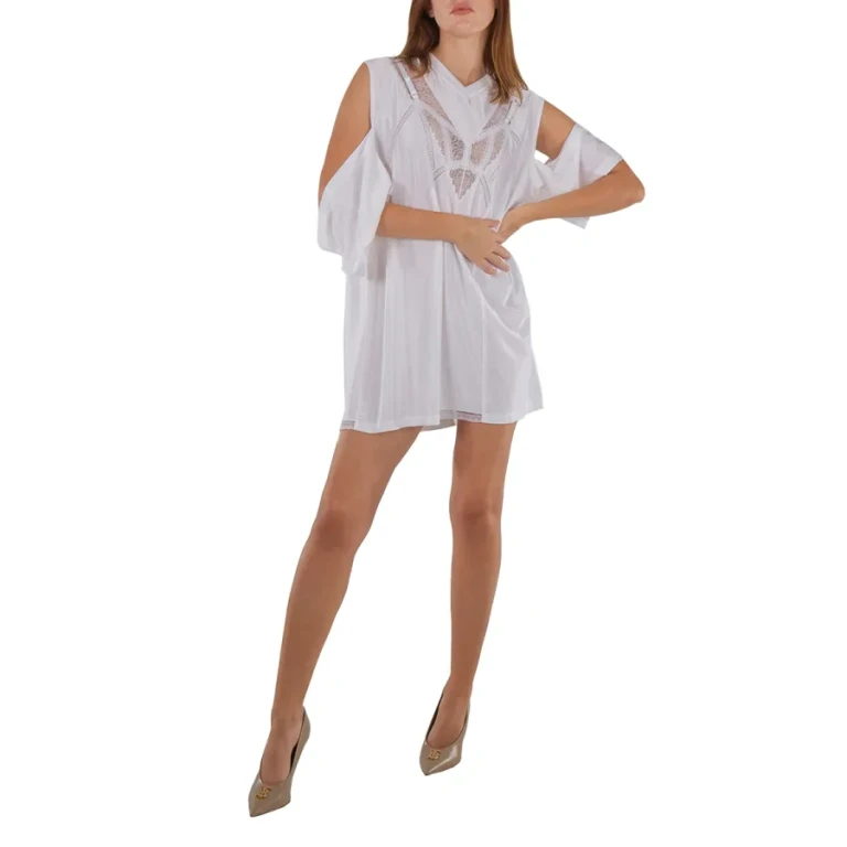 Burberry Reconstructed Lace Panel T-Shirt Dress