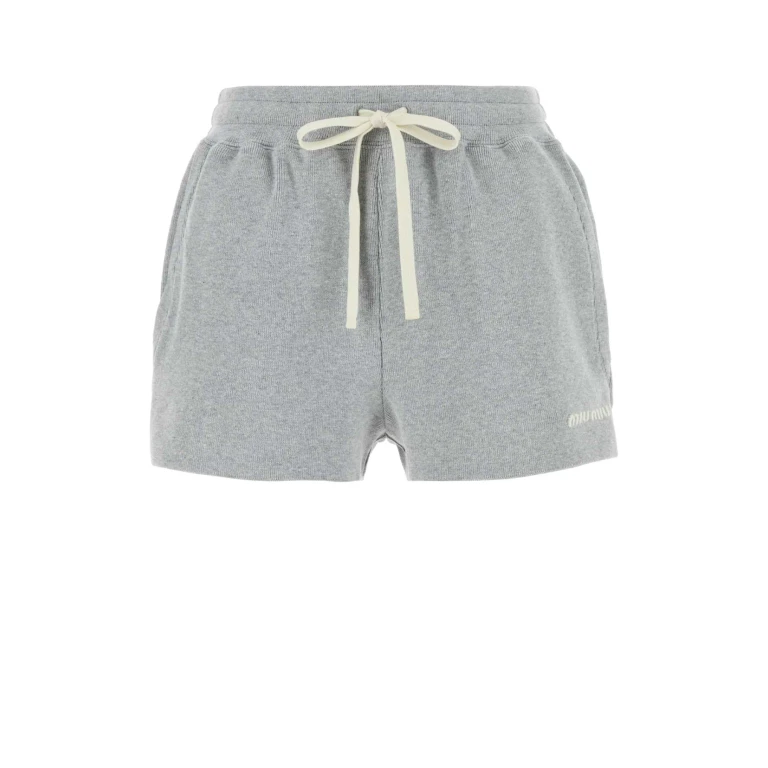 Miu Miu Grey Cotton Shorts